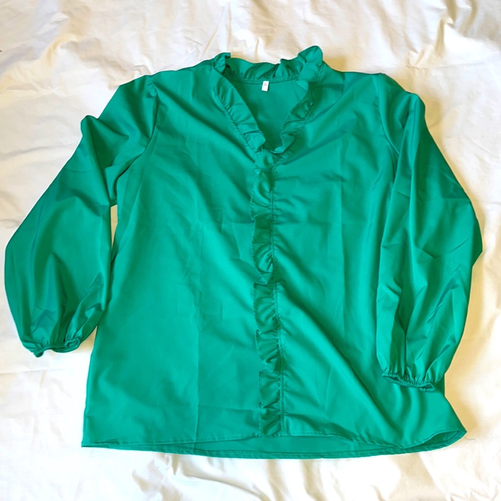 Emerald Green blouse, new never worn XXL